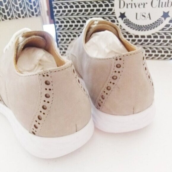 NIB Taupe Suede Wingtip Women's Drivers Derbys 5.5 MSRP $120 - REAL LEATHER!!! - Picture 2 of 12